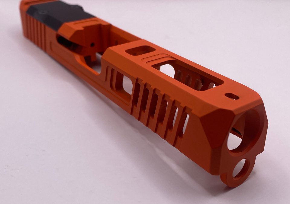 SM19 Flash Hunter Orange Stripped Slide