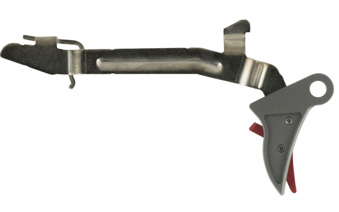 Polymer80 Glock Gen1-4 Compatible Curved Trigger 6061-T6 Aluminum Gray/Red